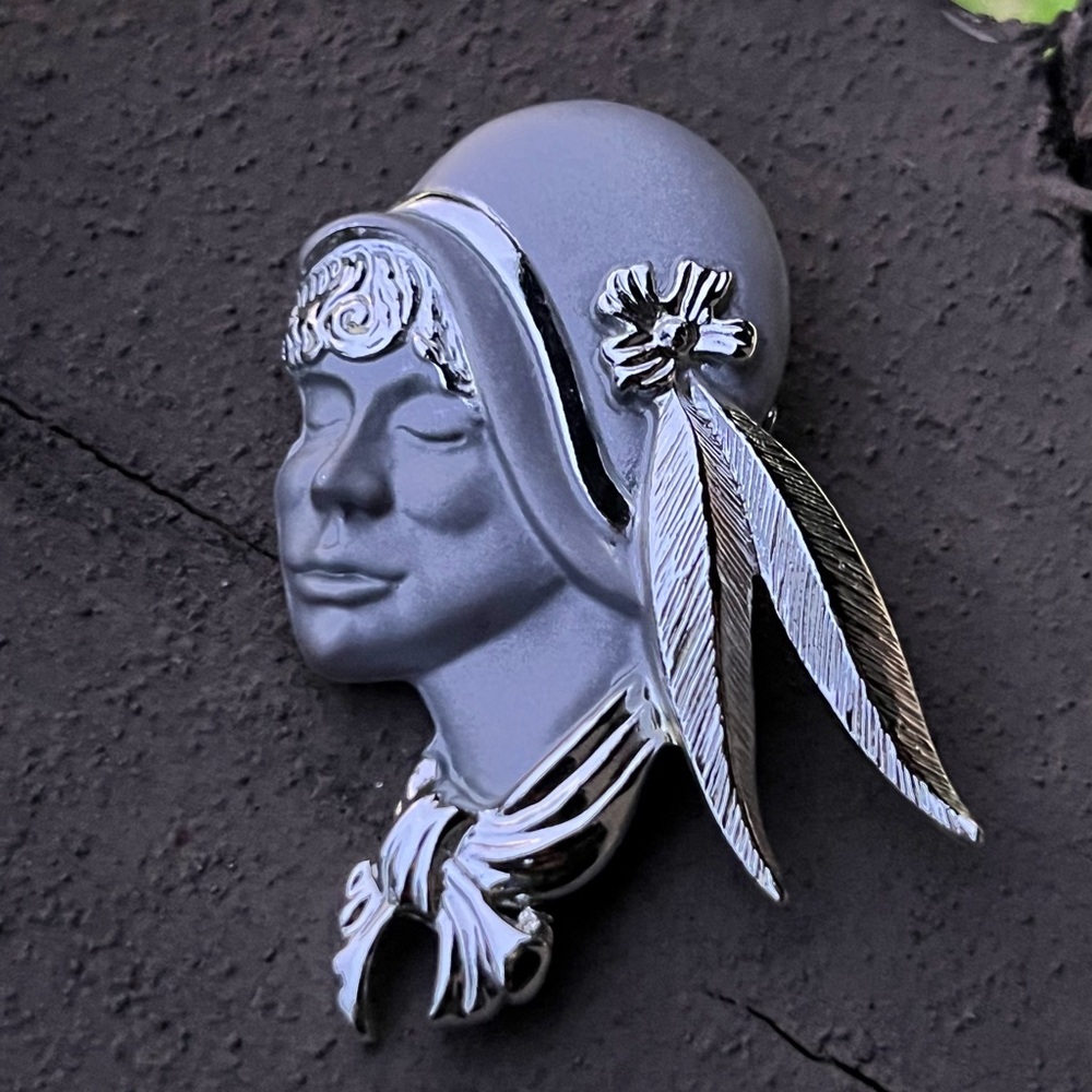 Vintage Torino Flapper Girl Brooch.